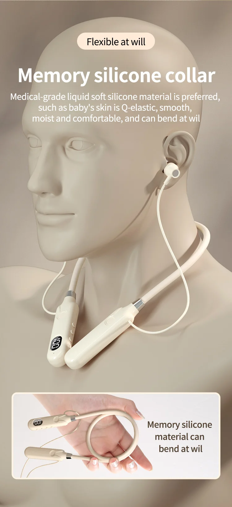 BT-12 Wireless Bluetooth Earphones Sports Headphones Card Insertion Digital Display Noise Cancelling Headset HiFi Music Earbuds