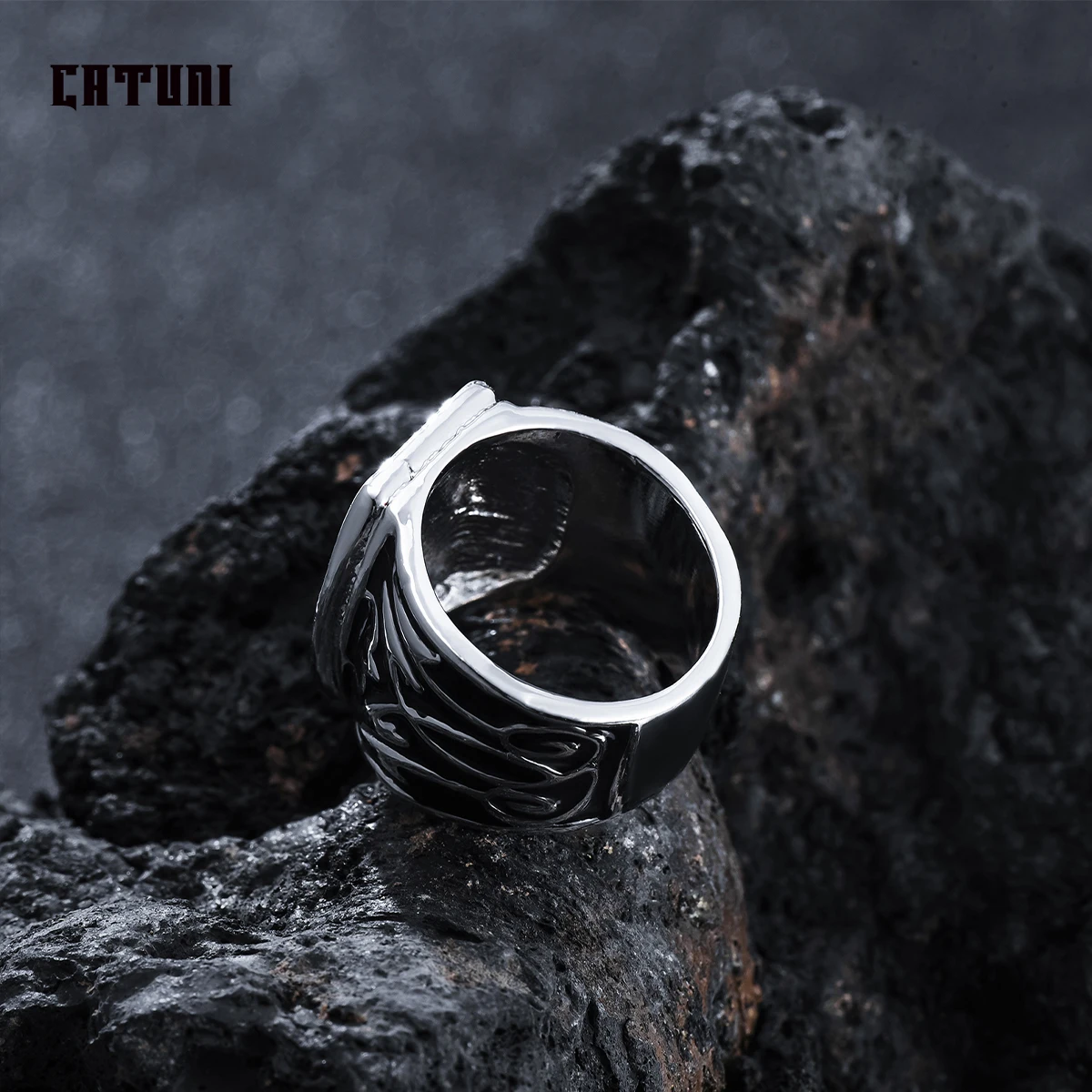 Catuni Black Rings for Men Jonathan Gilbert Family Ring Alaric Saltzman Jeremy Gilbert Jewelry Cosplay Party Fandom