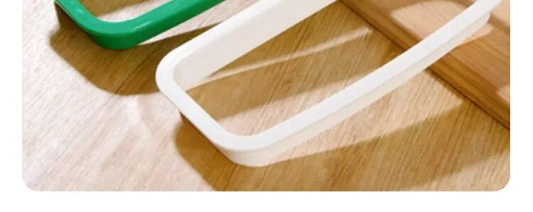 1pc Green Stylish Hanging Garbage Bag Rack with Cover Portable Kitchen Cabinet Rubbish Bag Plastic Rack Support Holder
