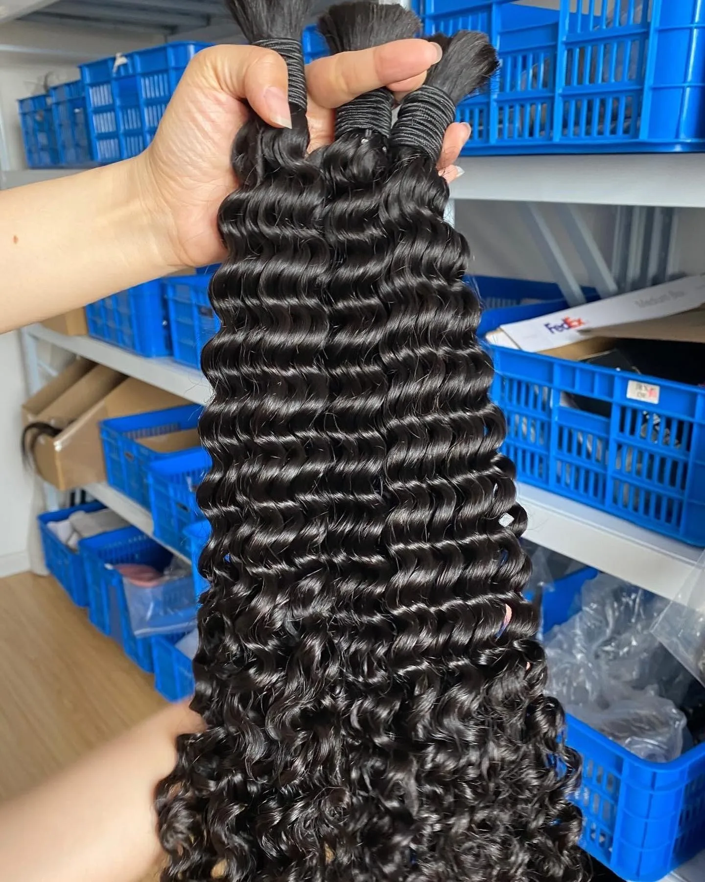 Natural Human Braiding Hair 22 24 Inch Deep Water Wave Bulk Human Hair for Boho Braids No Weft 16A Virgin Curly Hair Extensions