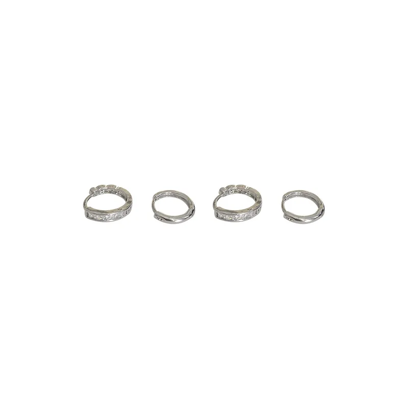 4Pcs/set Aesthetic Zircon Crystal Hoop Earrings for Women Egirl New Y2K 2000S Cool Daily Wear Jewelry Accessorie