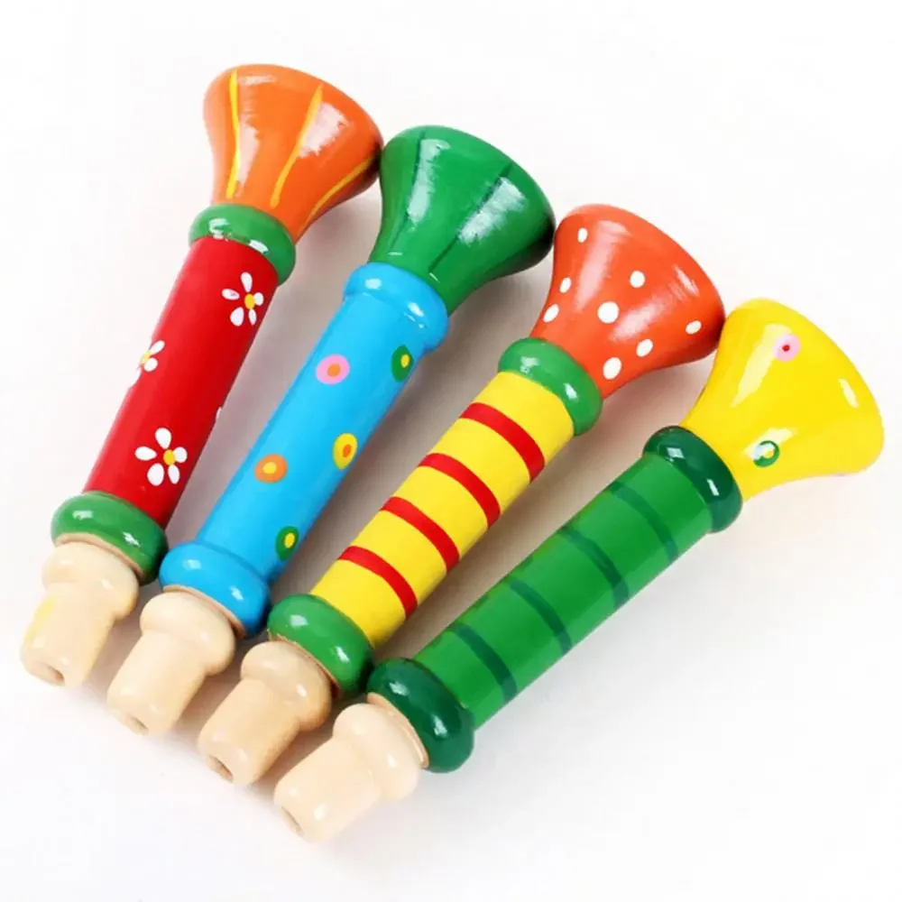 KTV Party Wooden Trumpet Toy Horn Whistle Musical Instrument for Toys Sound Training Games