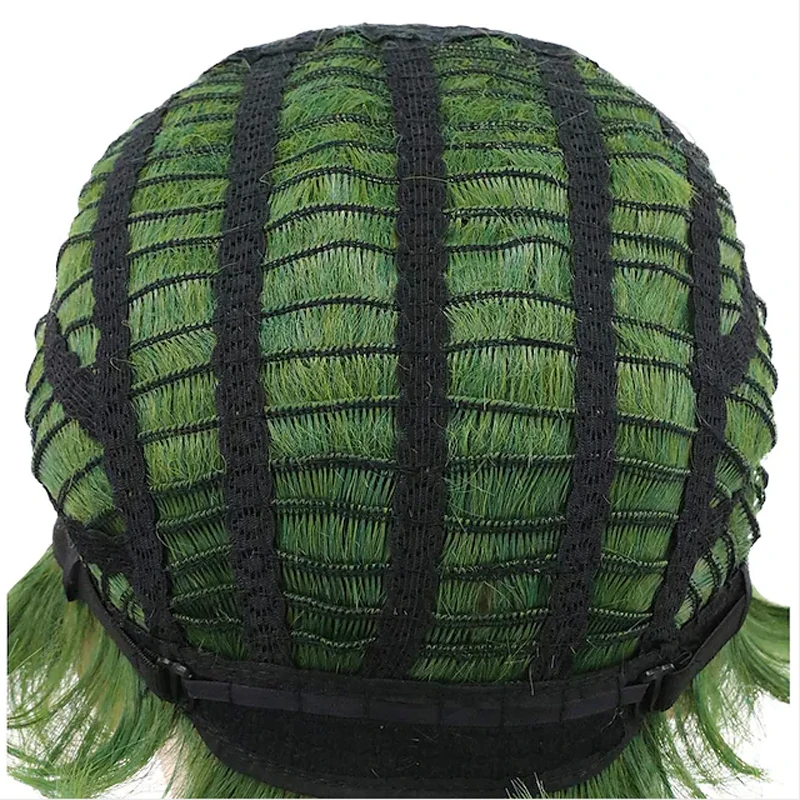HAIRJOY Green Cosplay Wigs for Men Synthetic Wigs Short Curly Costume Wigs