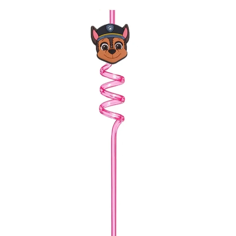 6Pcs Paw Patrol Straws Food Grade Spiral Pipette Kids Boys Girls Birthday Party Decoration Baby Shower Party Supplies Gifts