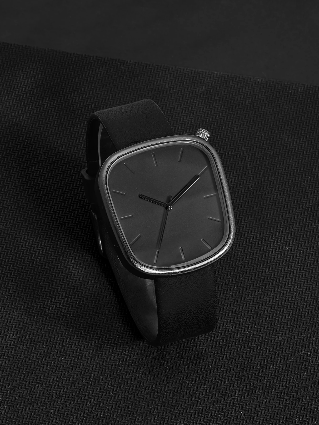 TOMI Men's Minimalist Watch Fashion Versatile Men's and Women's Square Watch Scale Black and White Premium Quartz Watch