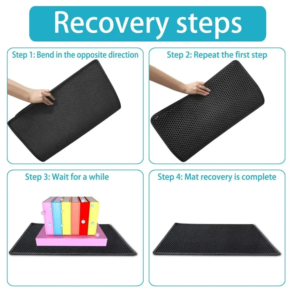 Cats Litter Mat Double Layer EVA Cat Litter Pad Large Hole Anti-Slip Sand Bowl Filter Mat Sandbox Mat for Cat Cats Accessories