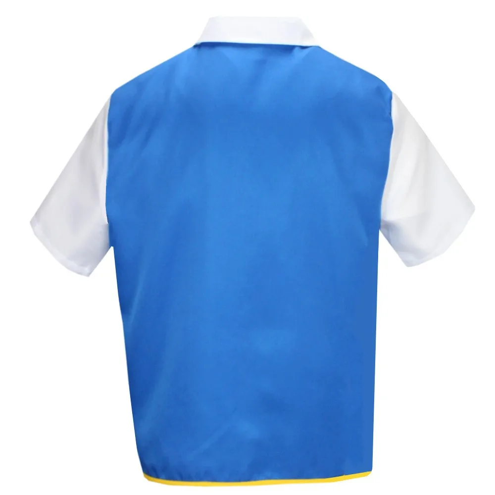 Anime P-PokemonING Go Blue Jacket Costume Boys Girls Ash Ketchum Cosplay for carnival Party Trainer Cap and Gloves Set