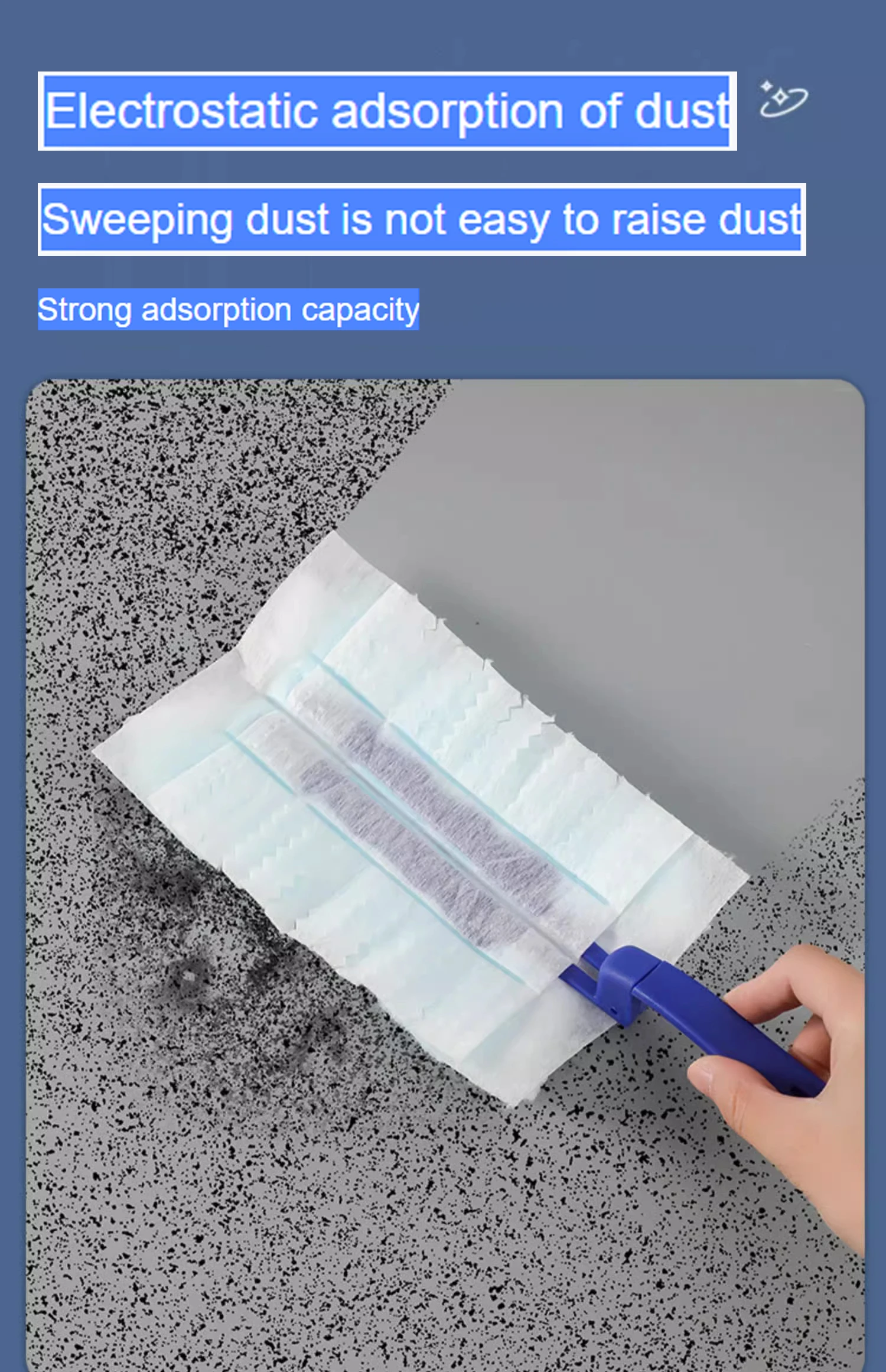 Electrostatic Dust Collector For Household Disposable Fiber Cloth Tabletop Cleaning Sweeping and Cleaning