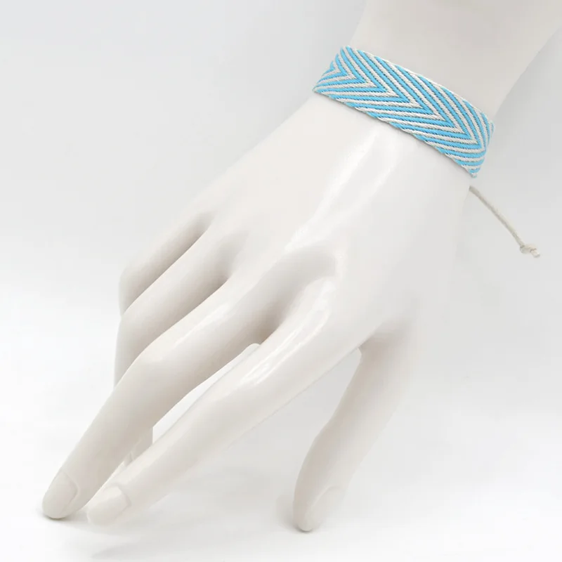 Meetvii Boho Ethnic Arrow Texture Multi-color Bracelets for Woman Wrap Friendship Couple Cloth Bracelets Bangles Jewelry