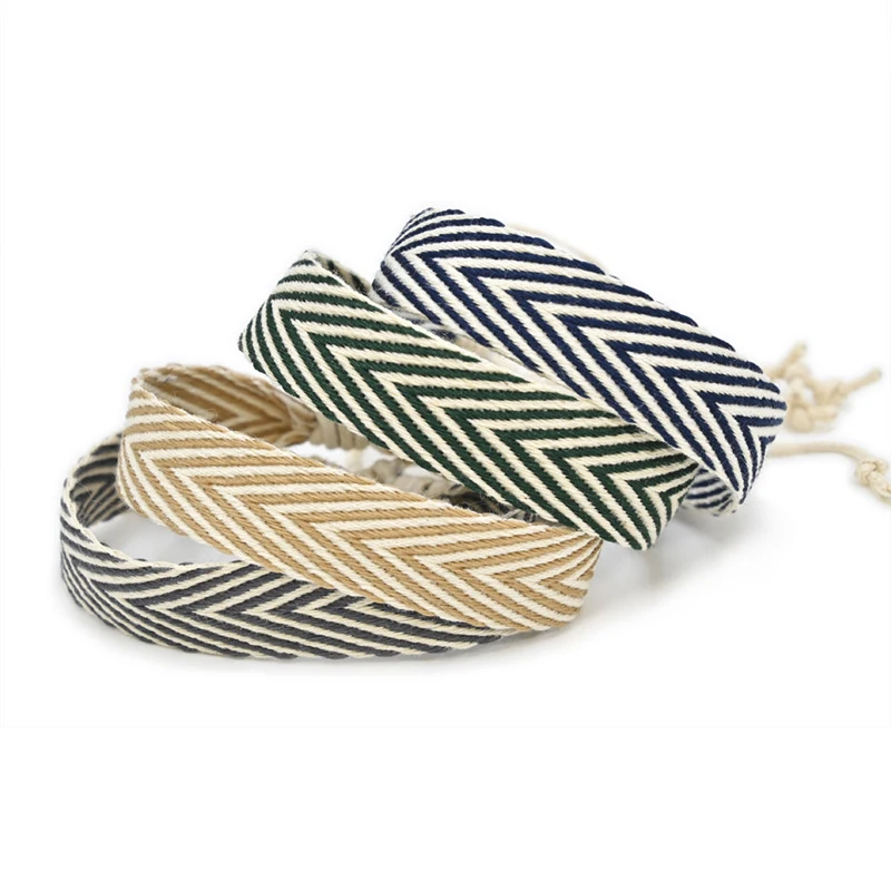 Meetvii Boho Ethnic Arrow Texture Multi-color Bracelets for Woman Wrap Friendship Couple Cloth Bracelets Bangles Jewelry