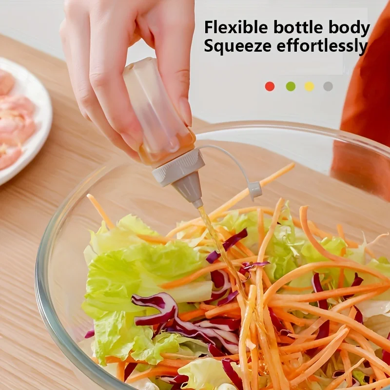 4/8/12PCS Plastic Sauce Squeeze Bottle Mini Seasoning Box Salad Dressing Containers Outdoor Portable Barbecue Spice Jar Kitchen