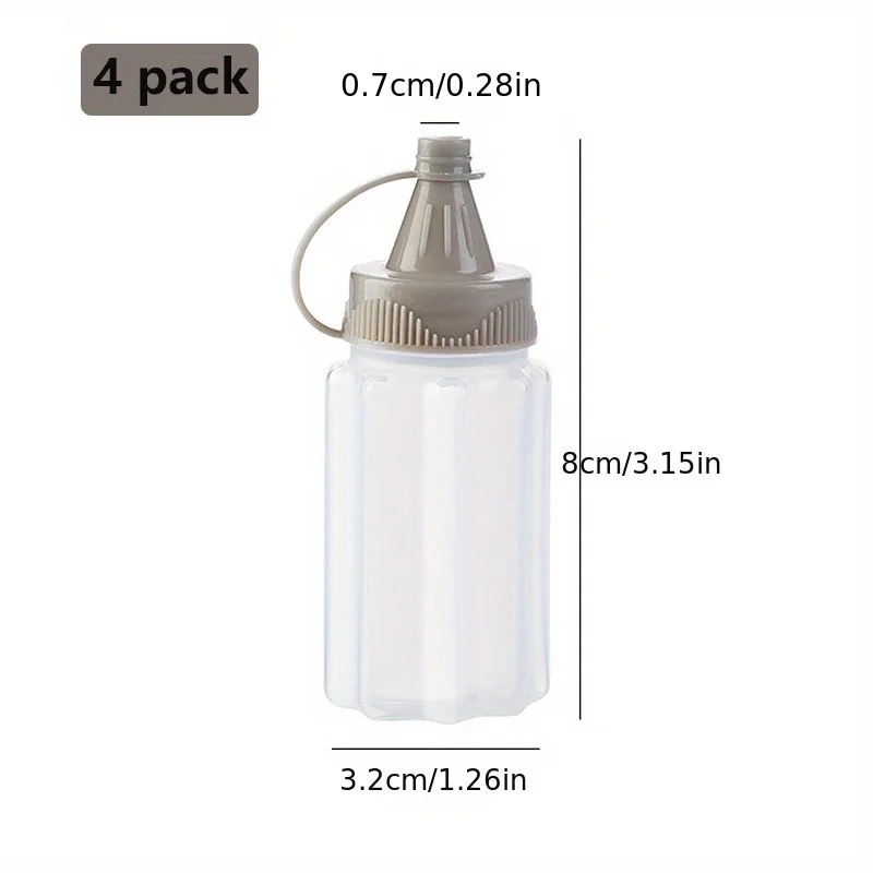 4/8/12PCS Plastic Sauce Squeeze Bottle Mini Seasoning Box Salad Dressing Containers Outdoor Portable Barbecue Spice Jar Kitchen