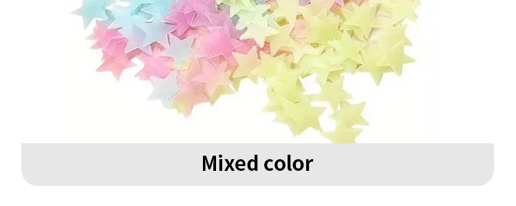 100Pcs Luminous Stickers Stars Wall Stickers Bedroom Luminous Stickers Fluorescent Three-dimensional Wall Stickers