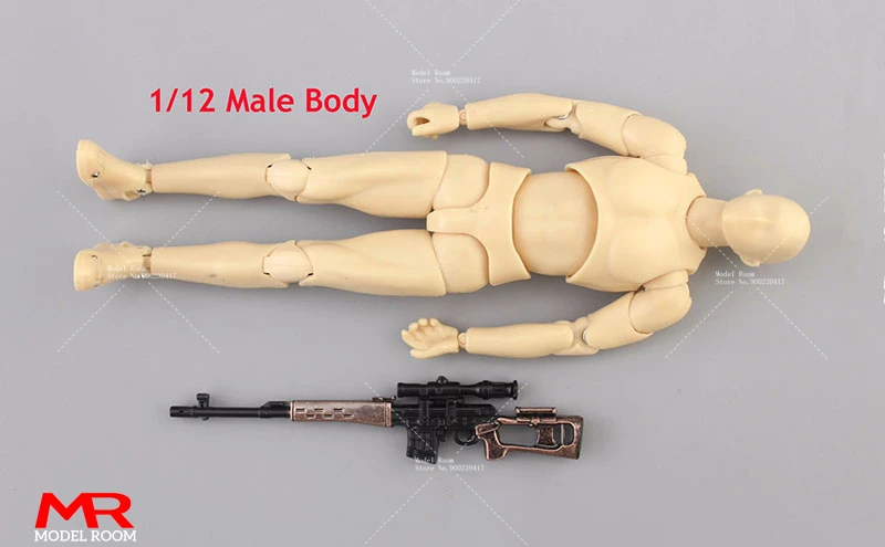 1/12 Scale Mini Sniper Rifle Gun Model AKM M4A1 98K Scene Accessories Fit 6'' Male Female Soldier Action Figure Body