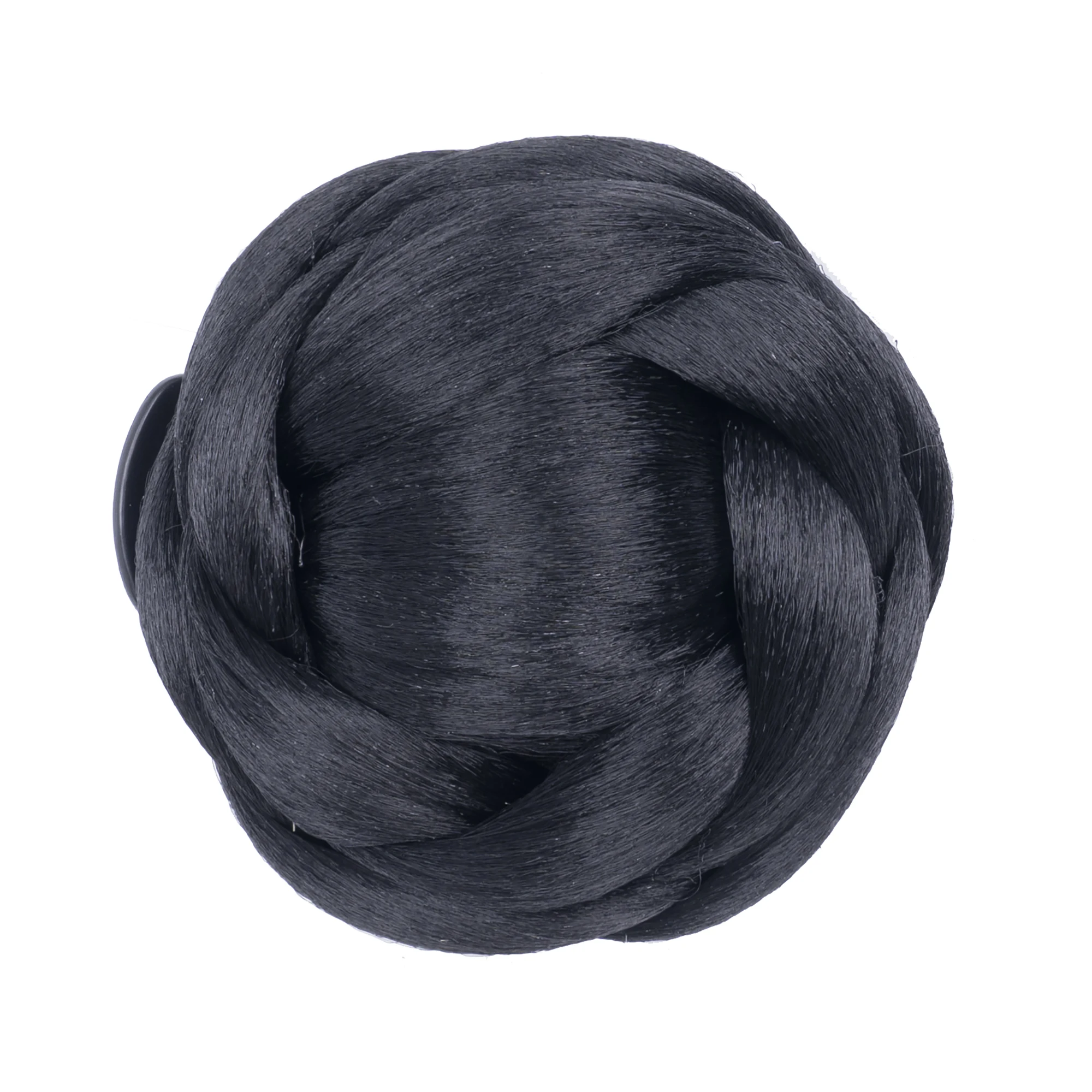 Soowee Synthetic Hair Braided Chignon Dancer Hair Donut Hairpieces Scrunchie Claw Hair Bun Updo for Wedding Party