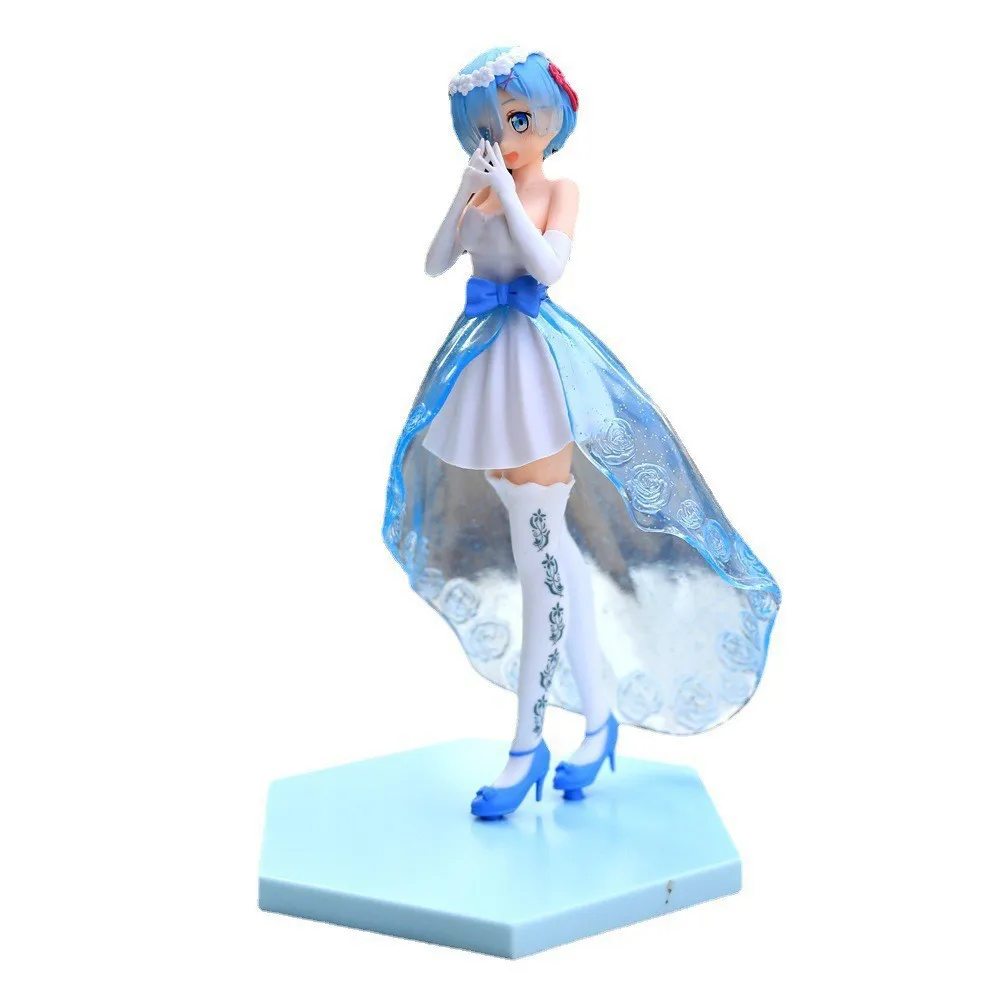 Anime Rem Figure Wedding Dress Crystal Dress Dress Up Figure RE: Zero-Starting Life in Another World Model Toy Action Figure
