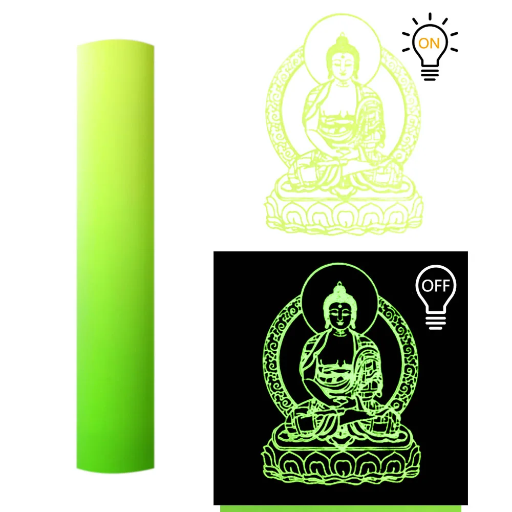 12 X 39inch Fluorescent Luminous Adhesive Vinyl Removable Glow in the Dark Film Sheet DIY Wall Window Mugs Home Decor For Cut