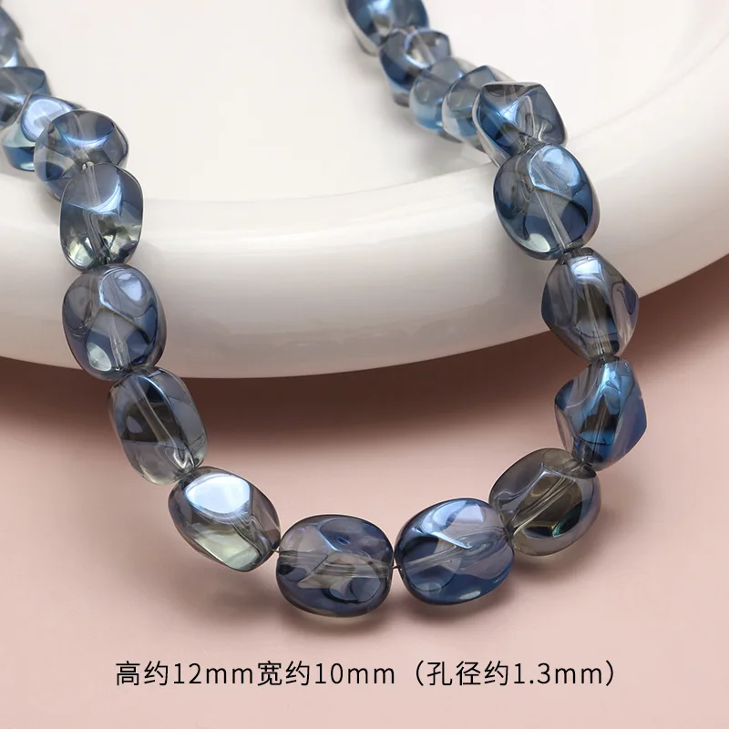 10pcs Colorful Oval Faceted Crystal Glass Irregular Loose Spacer Beads Geometric for Jewelry Making DIY Bracelets Accessories