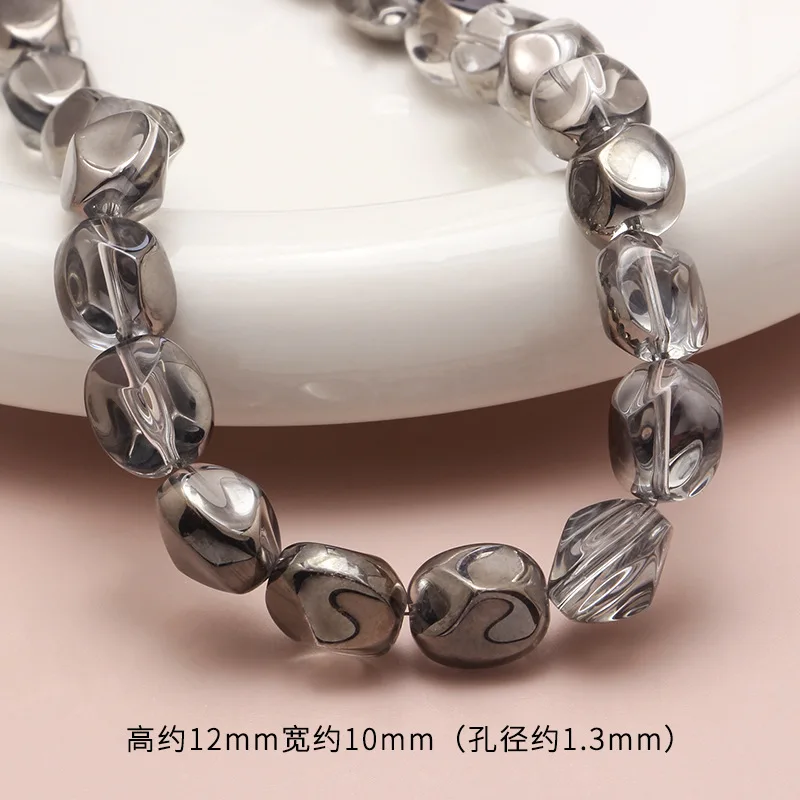 10pcs Colorful Oval Faceted Crystal Glass Irregular Loose Spacer Beads Geometric for Jewelry Making DIY Bracelets Accessories