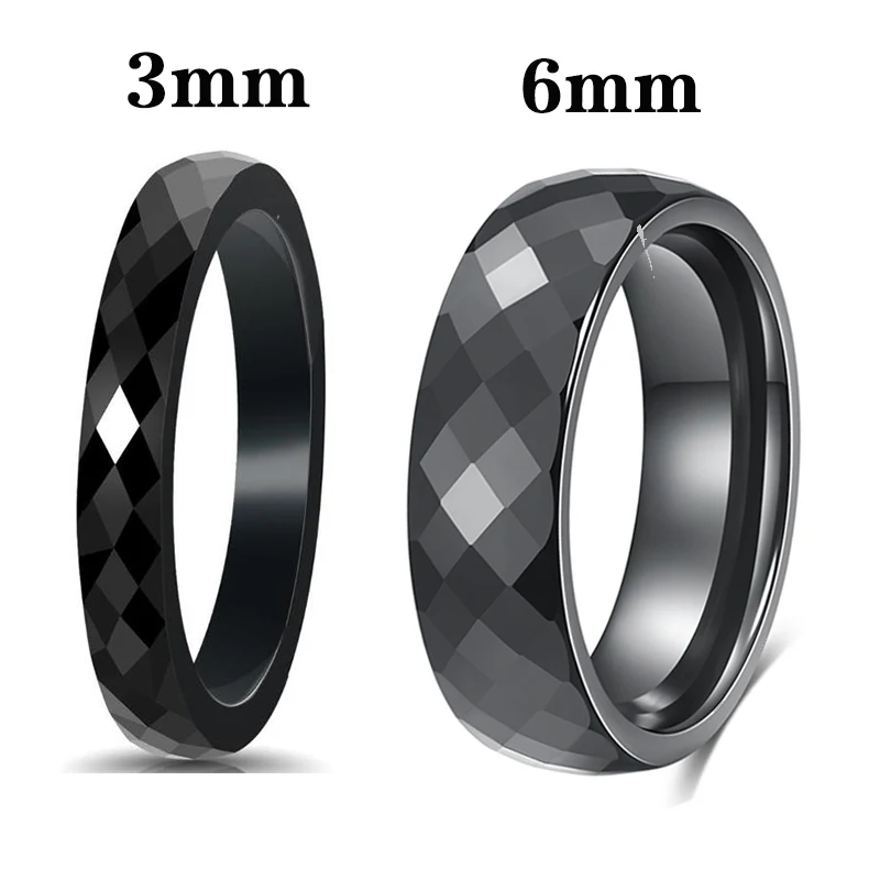 VQYSKO Trendy Black & White Color Cutting Ceramics Rings Jewelry Classic Wedding Engagement Rings For Women Anneaux Anillos