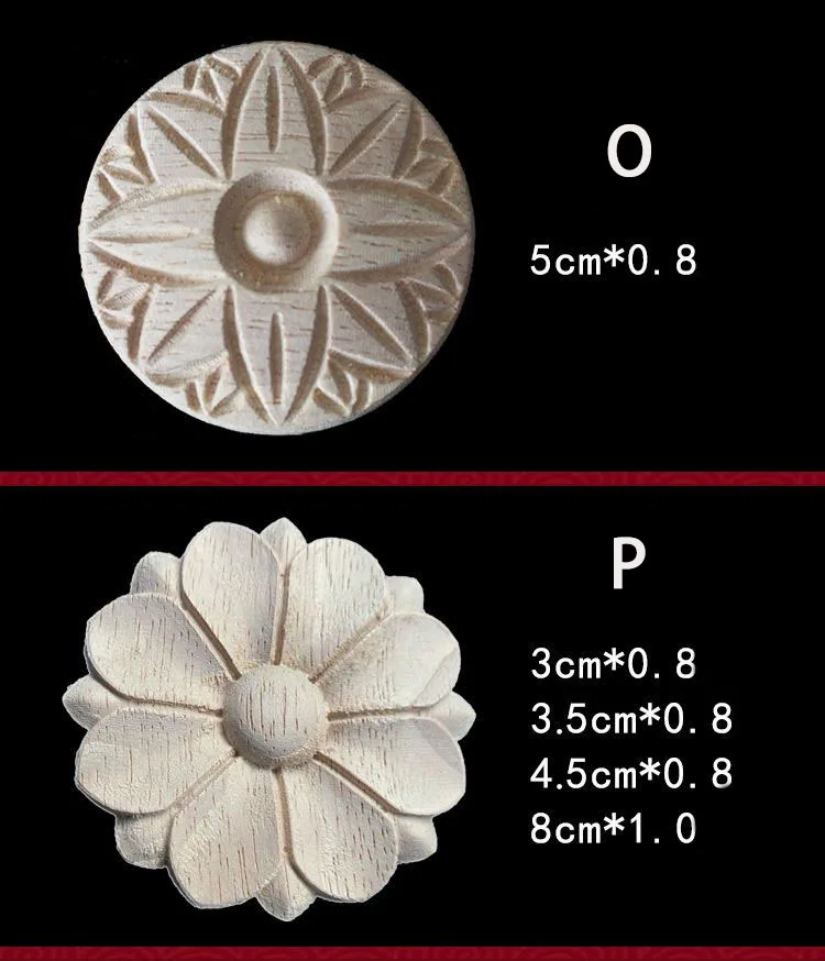 Wood Floral Appliques for Furniture Antique Onlays Moulding Home Decor Wood Carving Decoration Wall Wood Decal Vintage Figurines