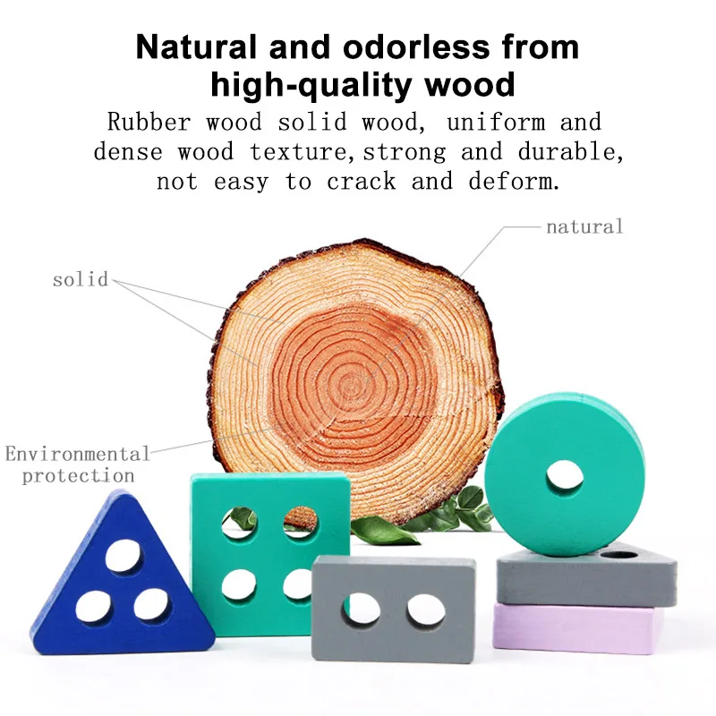Small Size Toy Wooden Building Blocks Toys Color Shape Match Puzzle Toys for Gifts