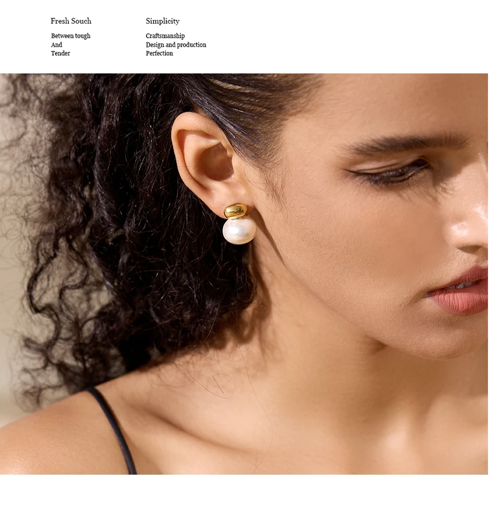 Yhpup 316 Stainless Steel Imitation Pearl Beads No Scratches Stud Earrings Daily Chic Fashion Japan Simple Ear Jewelry for Women