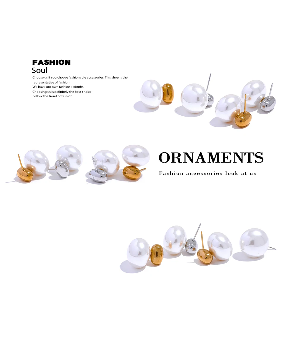 Yhpup 316 Stainless Steel Imitation Pearl Beads No Scratches Stud Earrings Daily Chic Fashion Japan Simple Ear Jewelry for Women