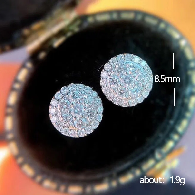 Huitan Dainty Round Shaped Stud Earrings for Women Full White Cubic Zirconia Simple and Classic Female Earrings Wholesale Lots