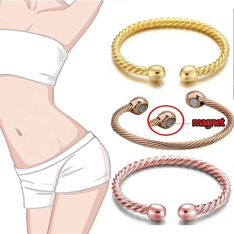 Treatment of Health Energy Open Bracelet Arthritis Pain Relief Twisted Retro Treatment Magnetic Bracelet for Women and Men