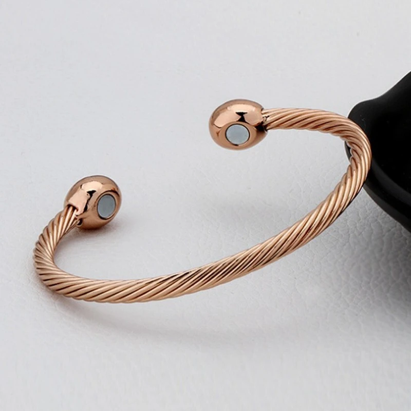 Treatment of Health Energy Open Bracelet Arthritis Pain Relief Twisted Retro Treatment Magnetic Bracelet for Women and Men