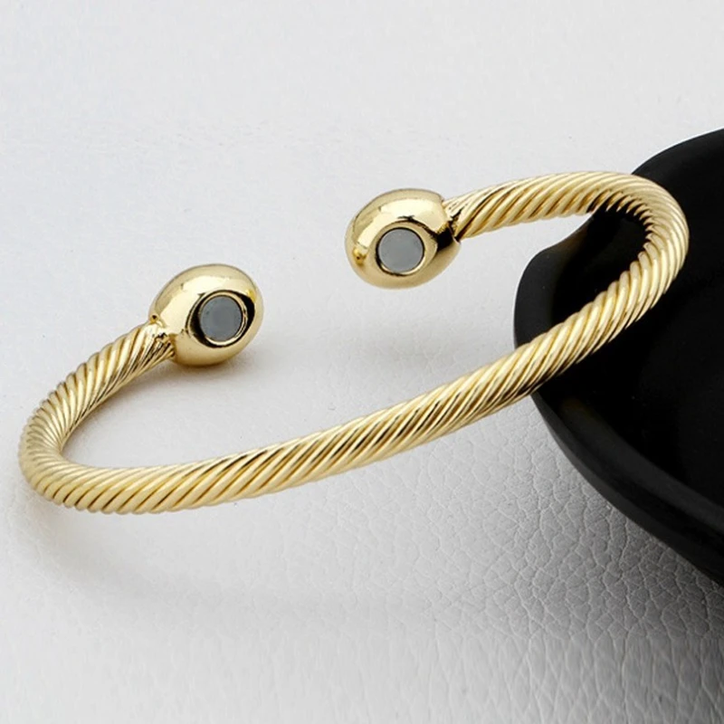 Treatment of Health Energy Open Bracelet Arthritis Pain Relief Twisted Retro Treatment Magnetic Bracelet for Women and Men