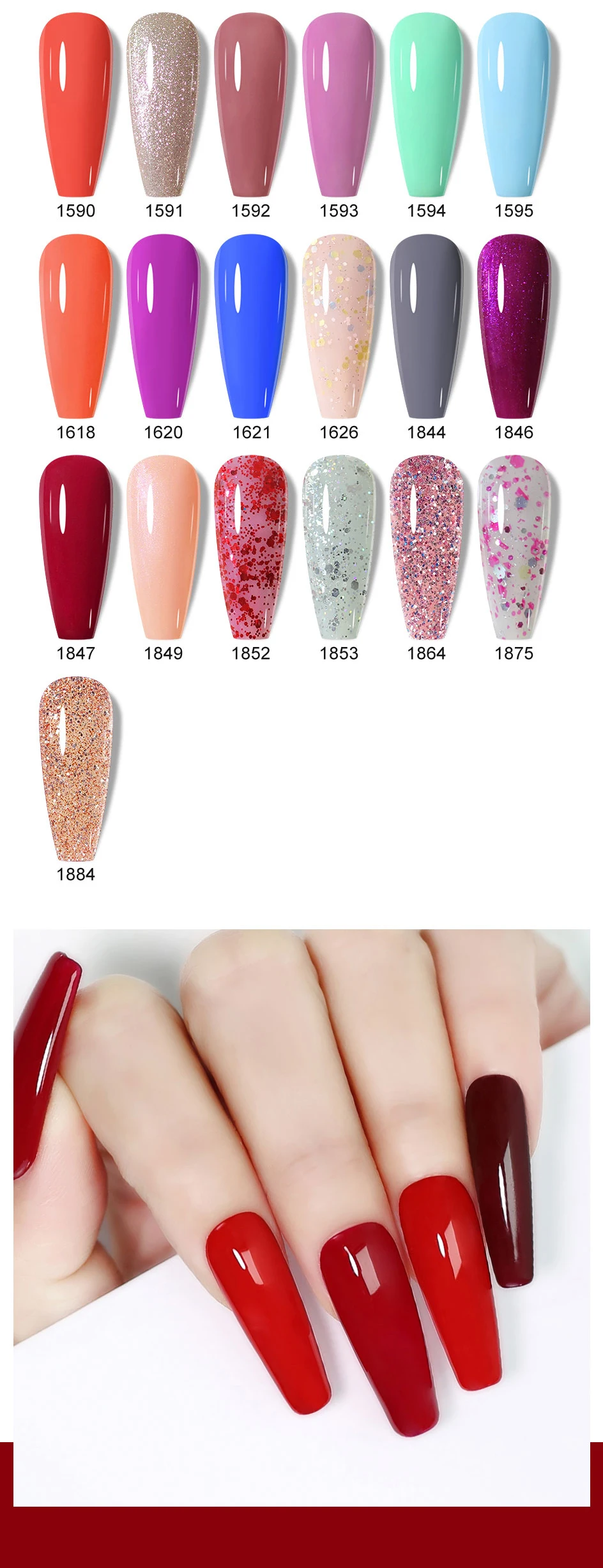 Clou Beaute HEMA TPO FREE Gel Nail Polish Semi-permanent Hybrid Black Red Color Gel Polish Nail Art UV Nail Enamels Varnish