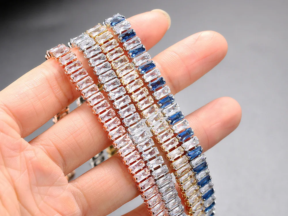 Iced Out Zircon Tennis Bracelet For Women Luxury Crystal Bracelets Men's Hand Chain Hippie Trendy Accessories Jewelry Gifts H167
