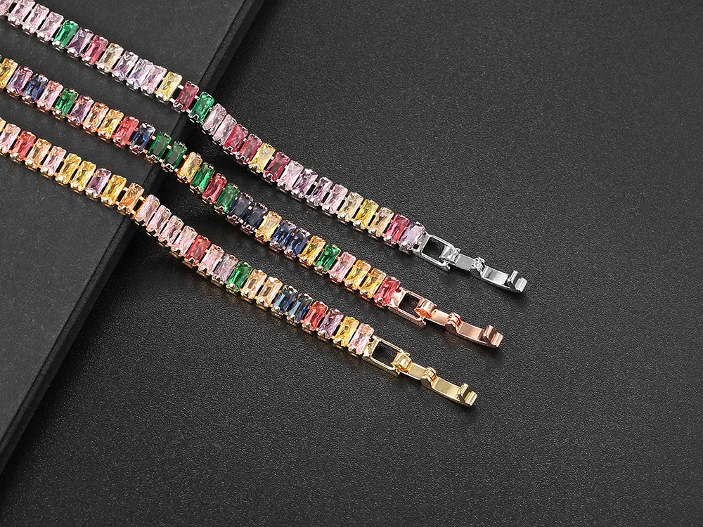 Iced Out Zircon Tennis Bracelet For Women Luxury Crystal Bracelets Men's Hand Chain Hippie Trendy Accessories Jewelry Gifts H167