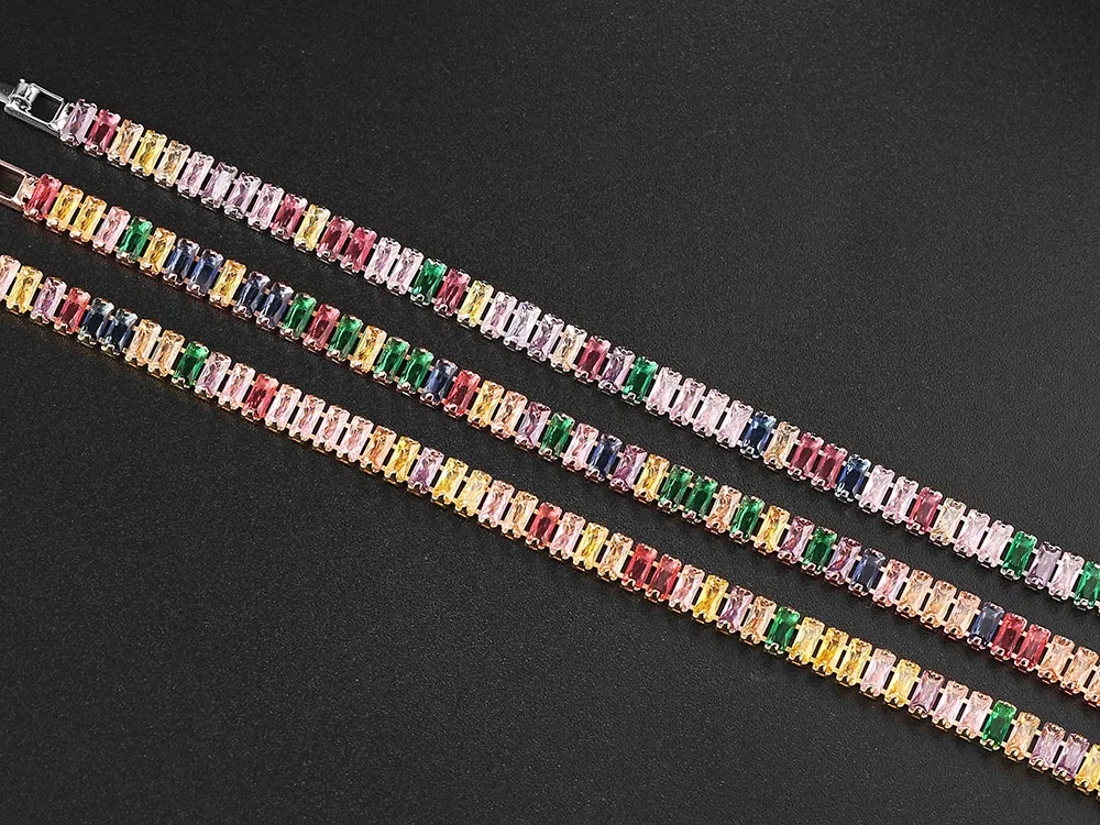 Iced Out Zircon Tennis Bracelet For Women Luxury Crystal Bracelets Men's Hand Chain Hippie Trendy Accessories Jewelry Gifts H167