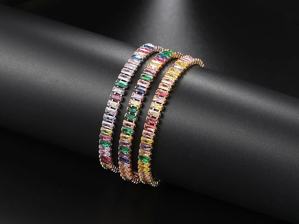 Iced Out Zircon Tennis Bracelet For Women Luxury Crystal Bracelets Men's Hand Chain Hippie Trendy Accessories Jewelry Gifts H167