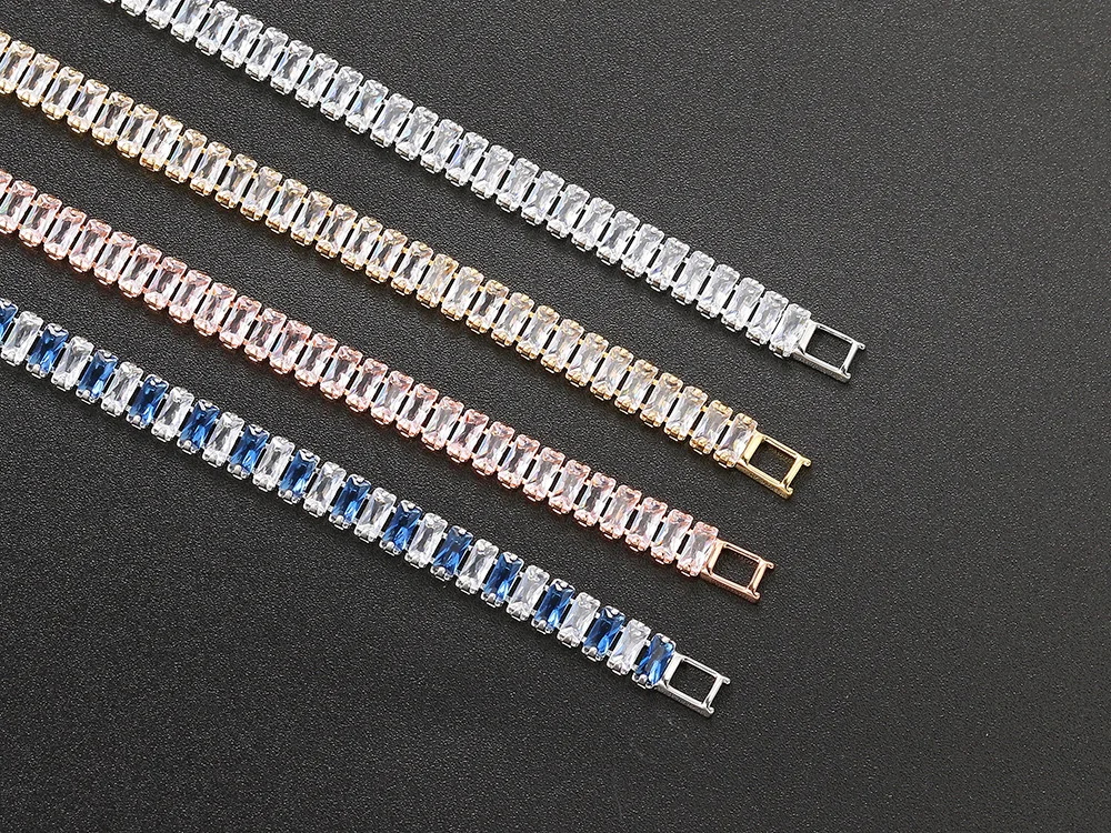 Iced Out Zircon Tennis Bracelet For Women Luxury Crystal Bracelets Men's Hand Chain Hippie Trendy Accessories Jewelry Gifts H167