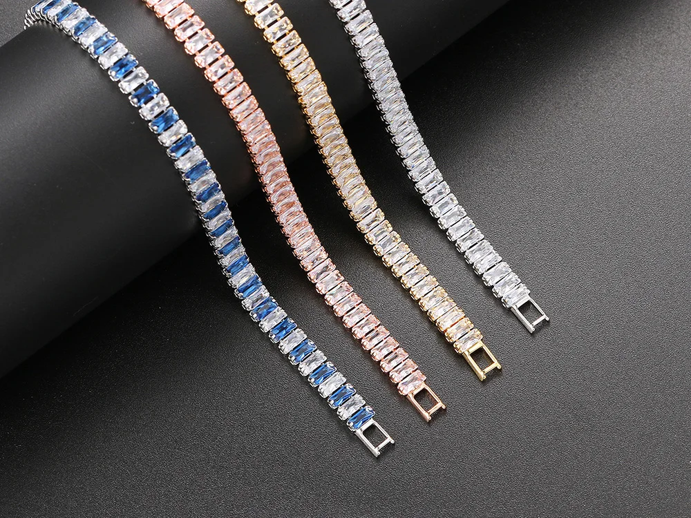 Iced Out Zircon Tennis Bracelet For Women Luxury Crystal Bracelets Men's Hand Chain Hippie Trendy Accessories Jewelry Gifts H167