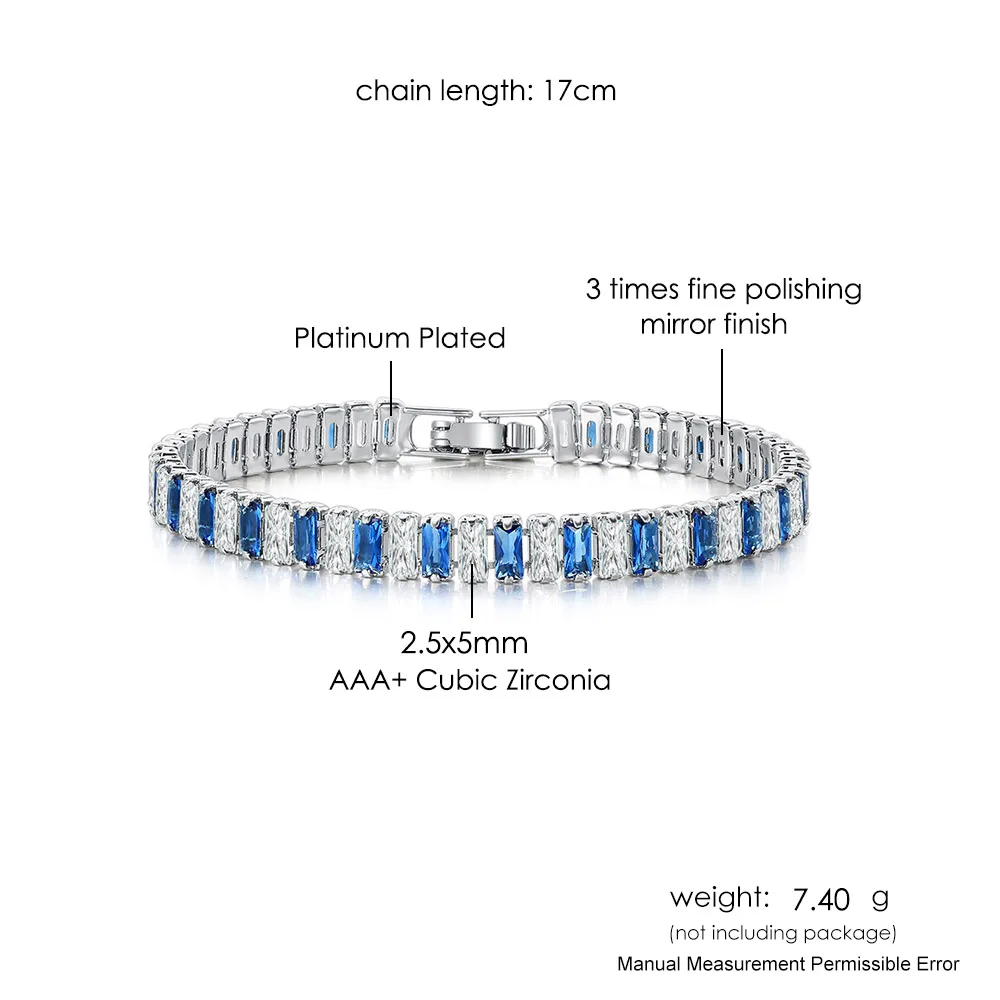 Iced Out Zircon Tennis Bracelet For Women Luxury Crystal Bracelets Men's Hand Chain Hippie Trendy Accessories Jewelry Gifts H167