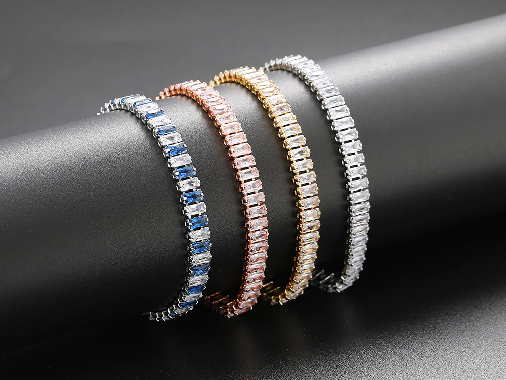 Iced Out Zircon Tennis Bracelet For Women Luxury Crystal Bracelets Men's Hand Chain Hippie Trendy Accessories Jewelry Gifts H167