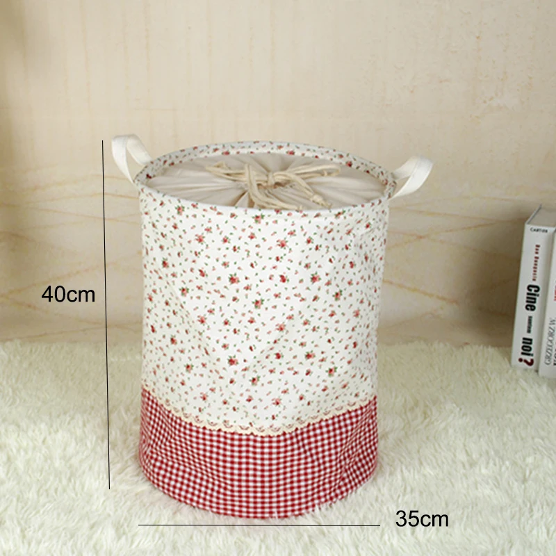 Zakka 3 Sizes The Beam Port Linen Multi-function Handle Stackable Storage Barrel Laundry Basket Toy Storage Box Storage Basket