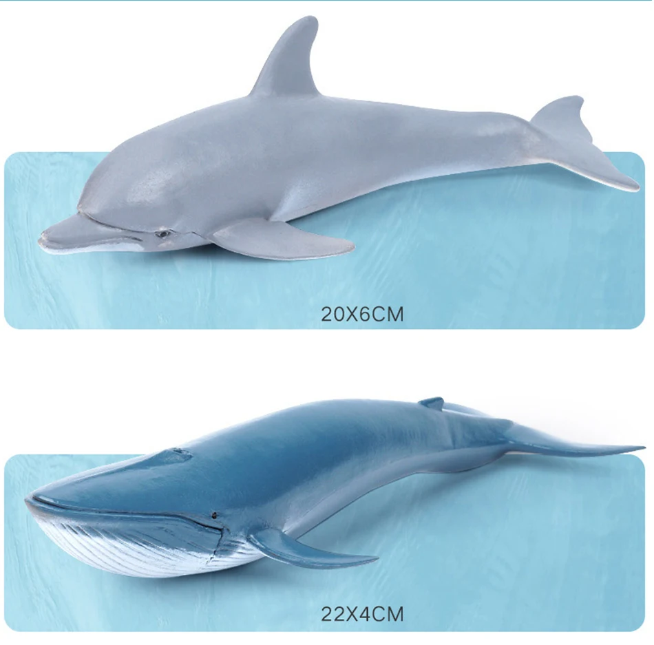 Simulation Marine Sea Life Whale Figurines Shark Cachalot Action Figures Ocean Animal Model Dolphin Hammerhead Educational Toys