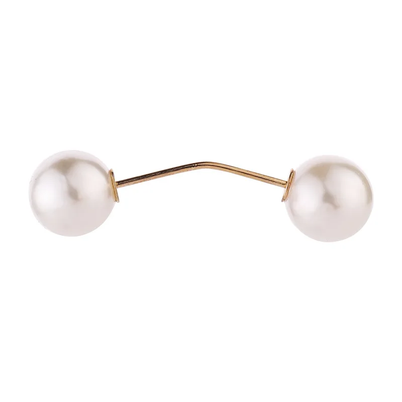 Big White Pearl Golden Ball Beads Clothing Brooches for Women Lapel Safety Sweater Coat Dress Pins Badge Buckle Accessories