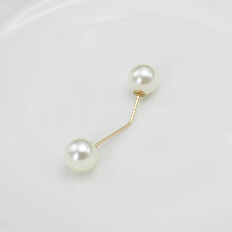 Big White Pearl Golden Ball Beads Clothing Brooches for Women Lapel Safety Sweater Coat Dress Pins Badge Buckle Accessories