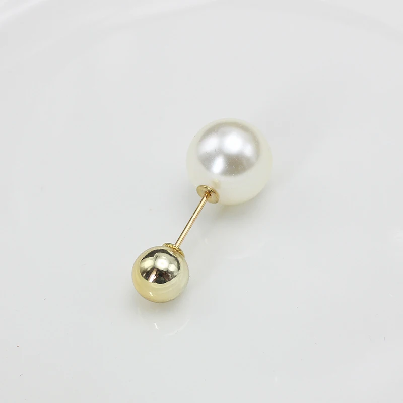Big White Pearl Golden Ball Beads Clothing Brooches for Women Lapel Safety Sweater Coat Dress Pins Badge Buckle Accessories