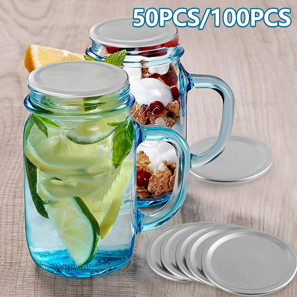 50/200PCS Mason Jar Lids Regular 70/86mm Wide Mouth Canning Lids Reusable Metal Canning Jar Leak-proof Split-Type Canning Caps