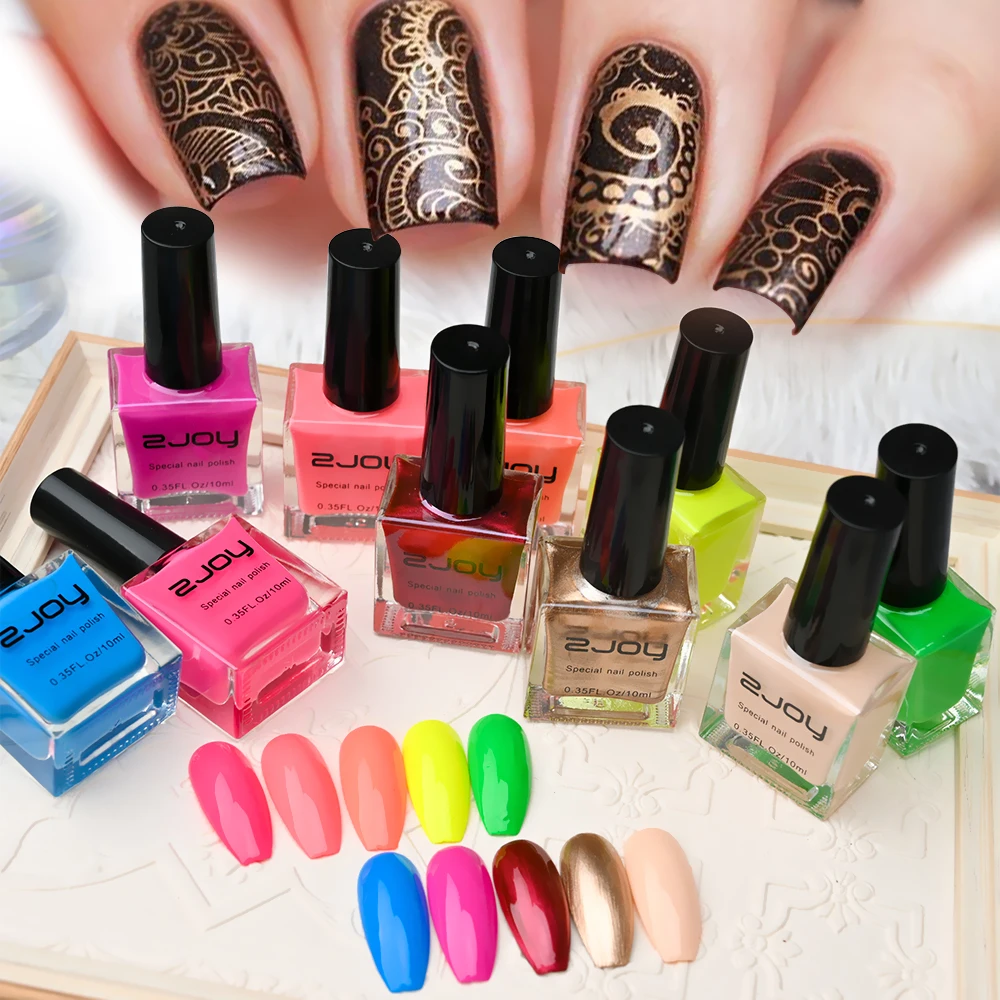 Nail Printing Stamping Gel Polish 10ml 30Colors Nail Art Printing Varnish for Stamping Plate Black White Gold Nails Lacquers