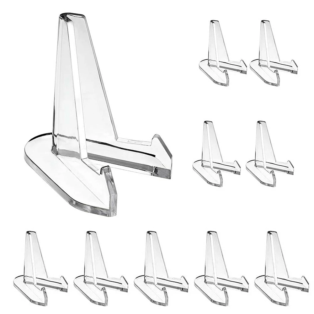 10pcs Transparent Acrylic Coin Display Stand Holders Photos Card Commemorative Challenge Coin Capsule Medal Support Racks