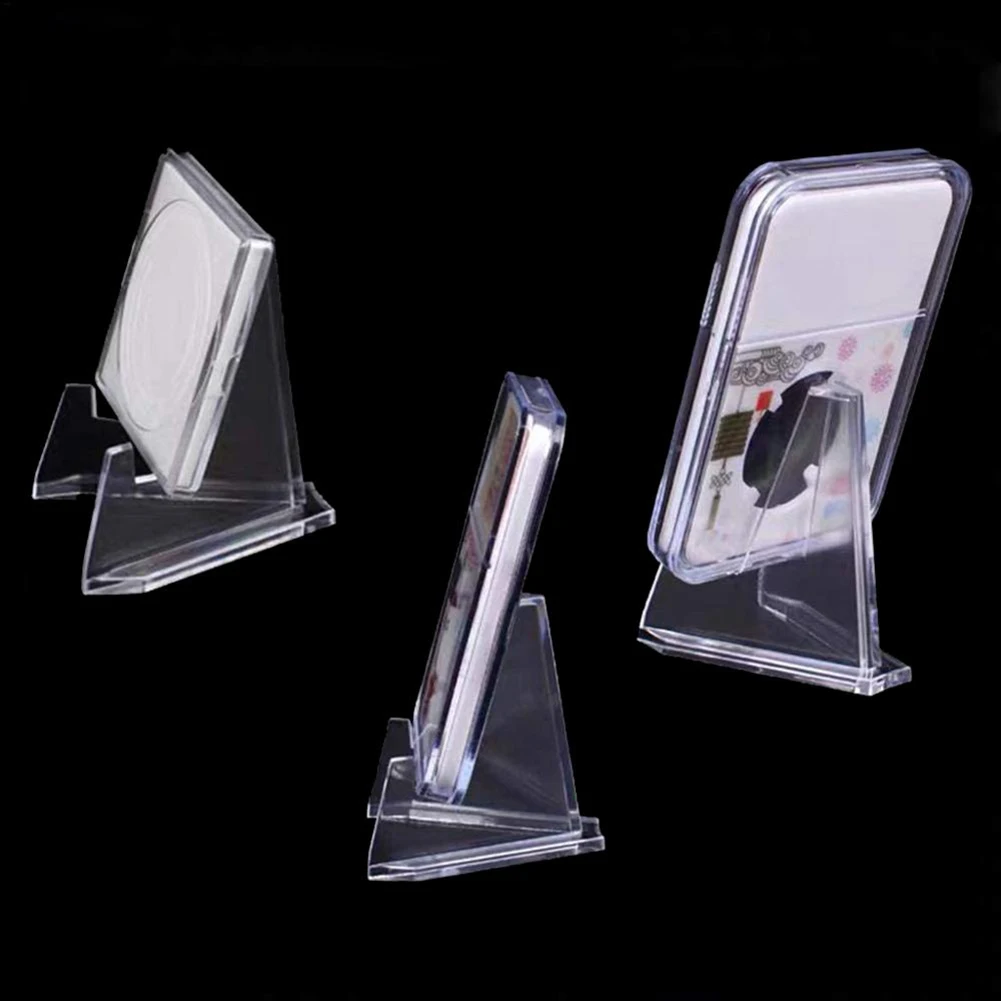 10pcs Transparent Acrylic Coin Display Stand Holders Photos Card Commemorative Challenge Coin Capsule Medal Support Racks
